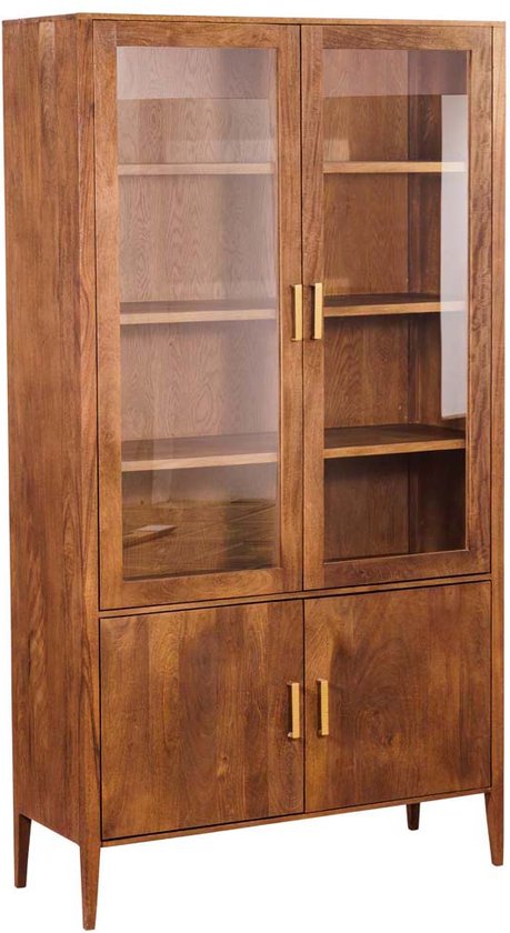 Tower living Belvedere Vitrine cabinet 2 wooden & 2 glass drs. - 120x45x220