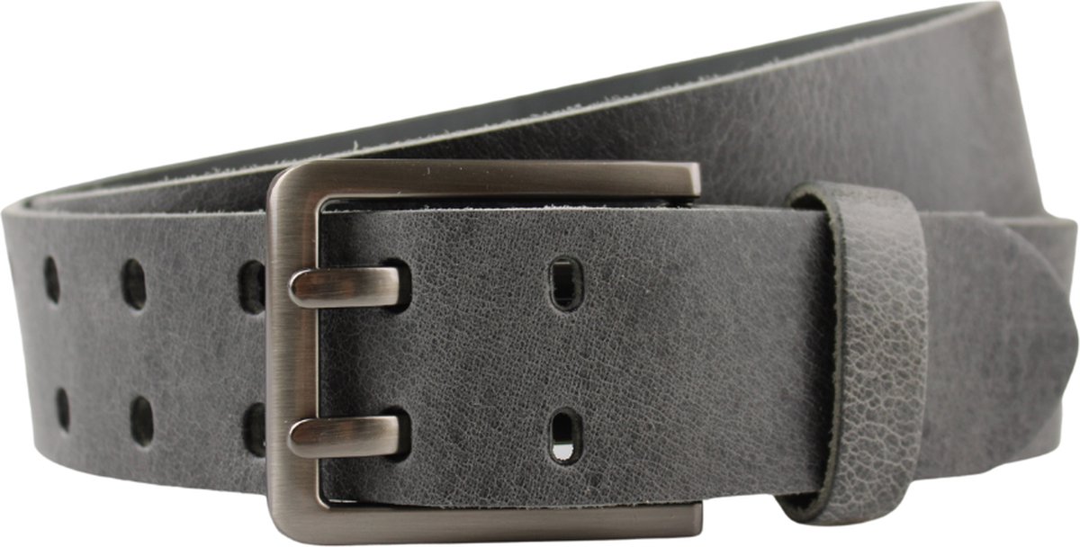 Fana Belts Leren Riem Grijs - Heren & Dames Riemen - Taillemaat 120 - Grote Maat Riem