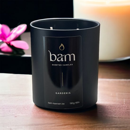 BAM kaarsen - gardenia - 65 branduren - geurkaars - kaars op basis van zonnebloemwas - moederdag - cadeau - vegan