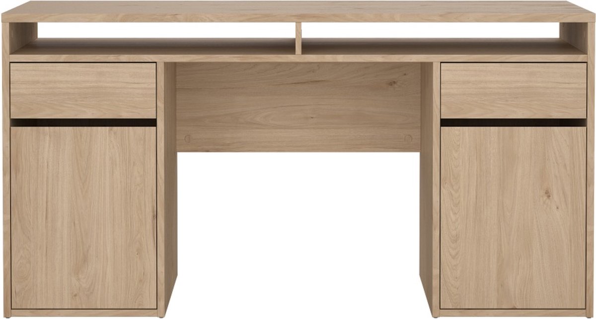 FunctionPlus bureau 2 deuren 2 laden okkernoot decor.