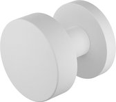 Deurknop - Wit - RVS - GPF bouwbeslag - GPF9952.62-00 Wit vlakke knop S2 52x16mm met knopvastzetter met ronde
