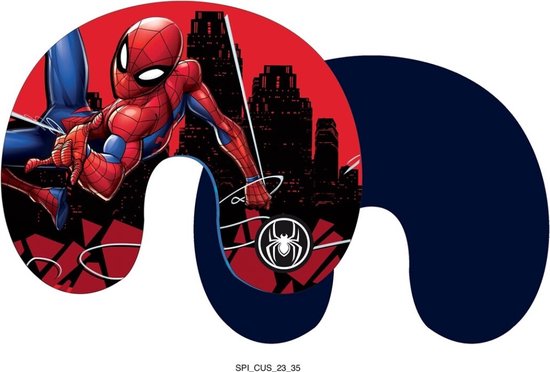 Spiderman Reiskussen - Nekkussen - Rood - 33x28 CM