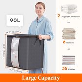 kledinghoes Pack of 6, 90 L, Organizer Opbergtas , voor kleding, beddengoed, dekbed, dekens, Clothes Storage Bag Foldable Storage Bag