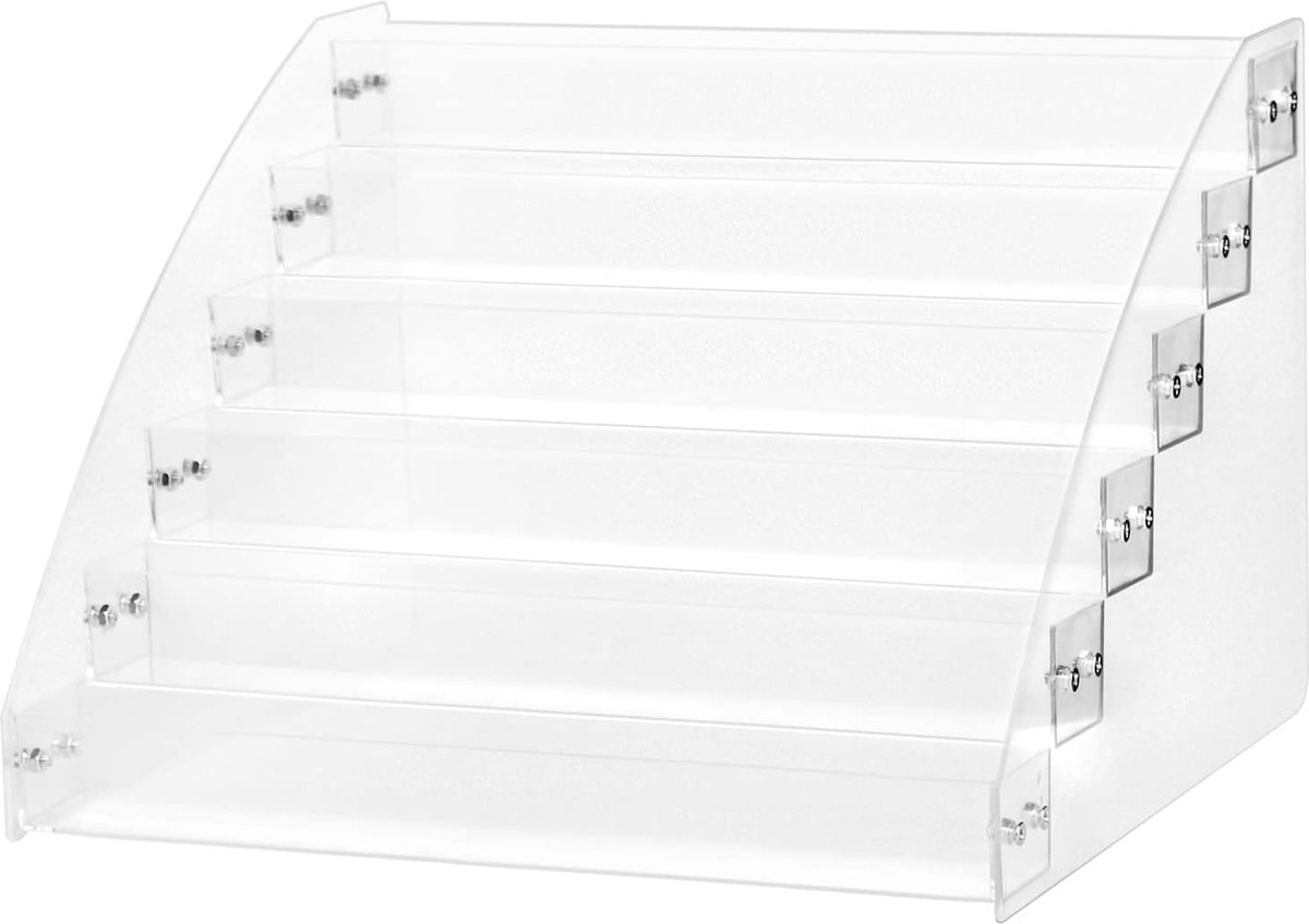 Goedkoopste 6 lagen nagellak opslag, acryl nagellak organizer houder, helder nagellakrek, kan ongeveer 60 flessen bevatten