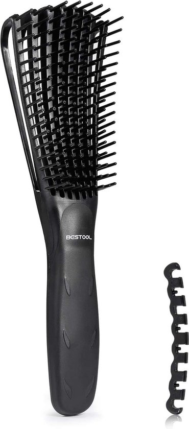 Brosse démêlante pour cheveux naturels pour cheveux afro, ondulés et bouclés, démêle légèrement mouillés et secs, améliorant la texture des cheveux.