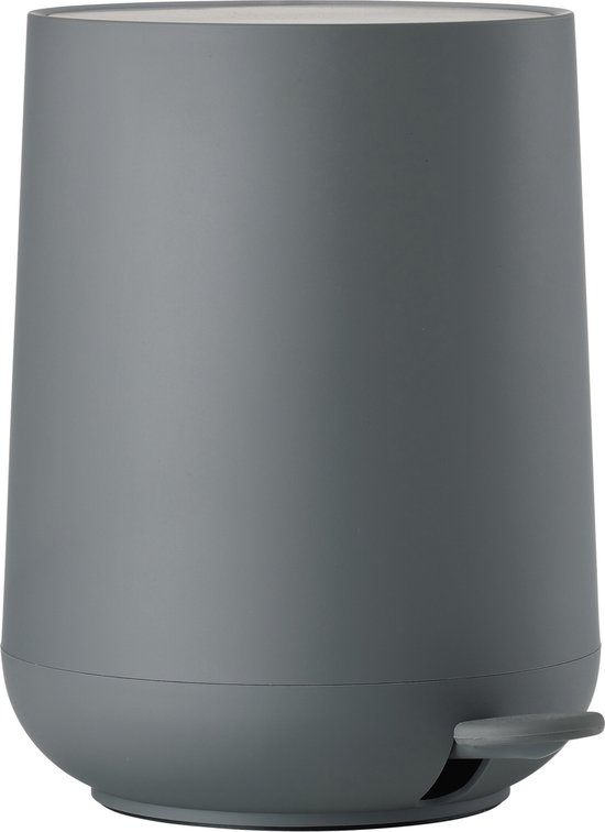 Zone Denmark Nova Pedaalemmer Dia. 23 x 29 cm 5 liter Grey - prullenbak - ABS kunststof - badkamer - keuken - toilet - grijs