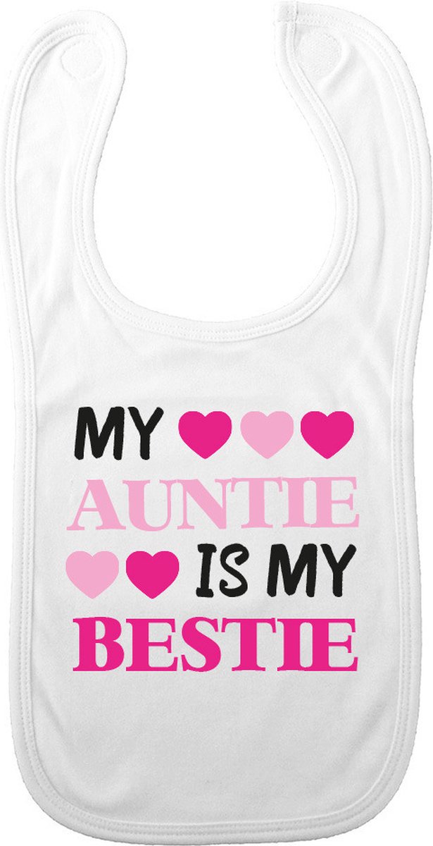 Goedkoopste Bellatio Decorations Baby slabbetje - roze - bestie auntie - kraam cadeau - slab/morsdoek - tante