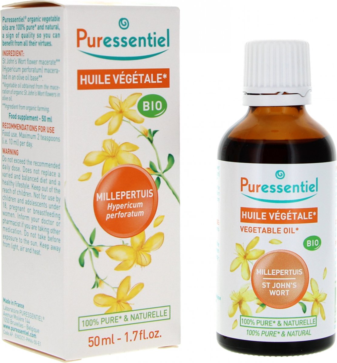 Puressentiel Sint-Janskruid (Hypericum Perforatum) Plantaardige Olie Biologisch 50 ml