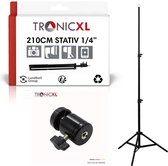 Trépied TronicXL 210 cm + rotule 360 ​​° - trépied pour votre appareil photo, lumière, action cam, webcam et plus - standard - support - caméra, universel pour 1/4 pouce - hauteur 2,1 m - studio