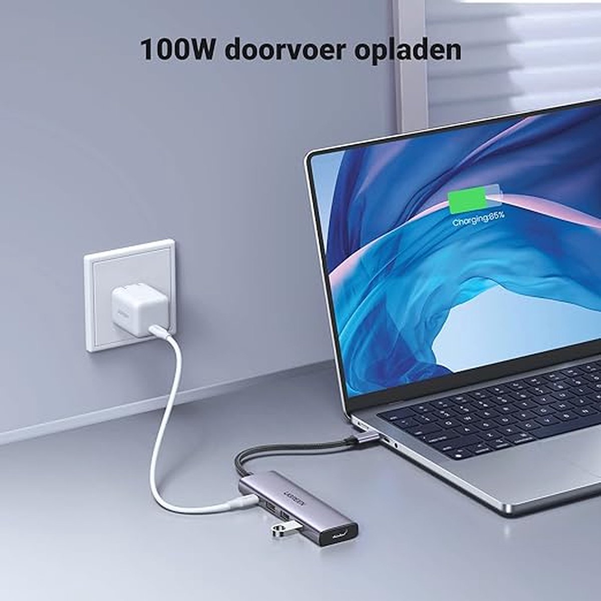 UGREEN USB C Hub 5-in-1 100W PD Opladen, 4K HDMI, 3x USB-A 5Gbps, Multiport Adapter voor MacBook, iPad, Surface - Afbeelding 3