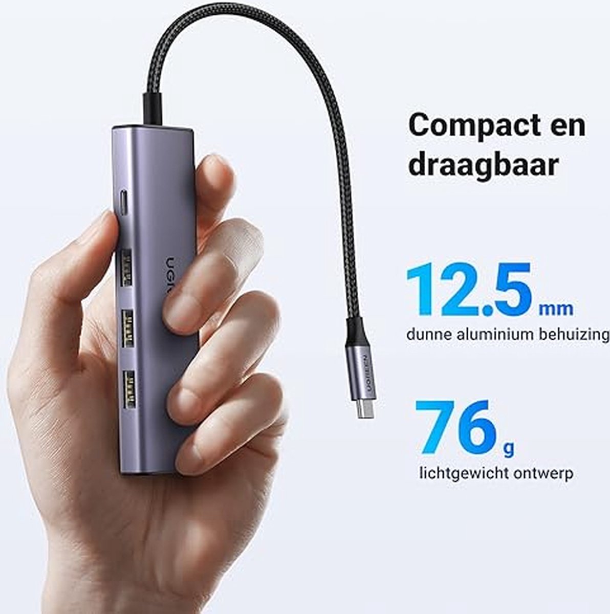 UGREEN USB C Hub 5-in-1 100W PD Opladen, 4K HDMI, 3x USB-A 5Gbps, Multiport Adapter voor MacBook, iPad, Surface - Afbeelding 4