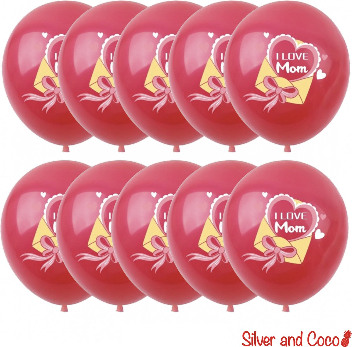SilverAndCoco® - Moederdag Versiering Ballonnen Slinger | Verjaardag Decoratie Pakket | Helium Party Feest Ballon Slingers Cadeau voor - Moeder / Mom / Liefste Mama