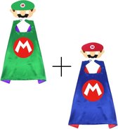 Verkleedkleding SET - Mario en Luigi - Mario - Luigi - Cape en masker - Super Mario - Luigi - Verkleedkleding - Kinderen - Carnaval - Mario Wonder