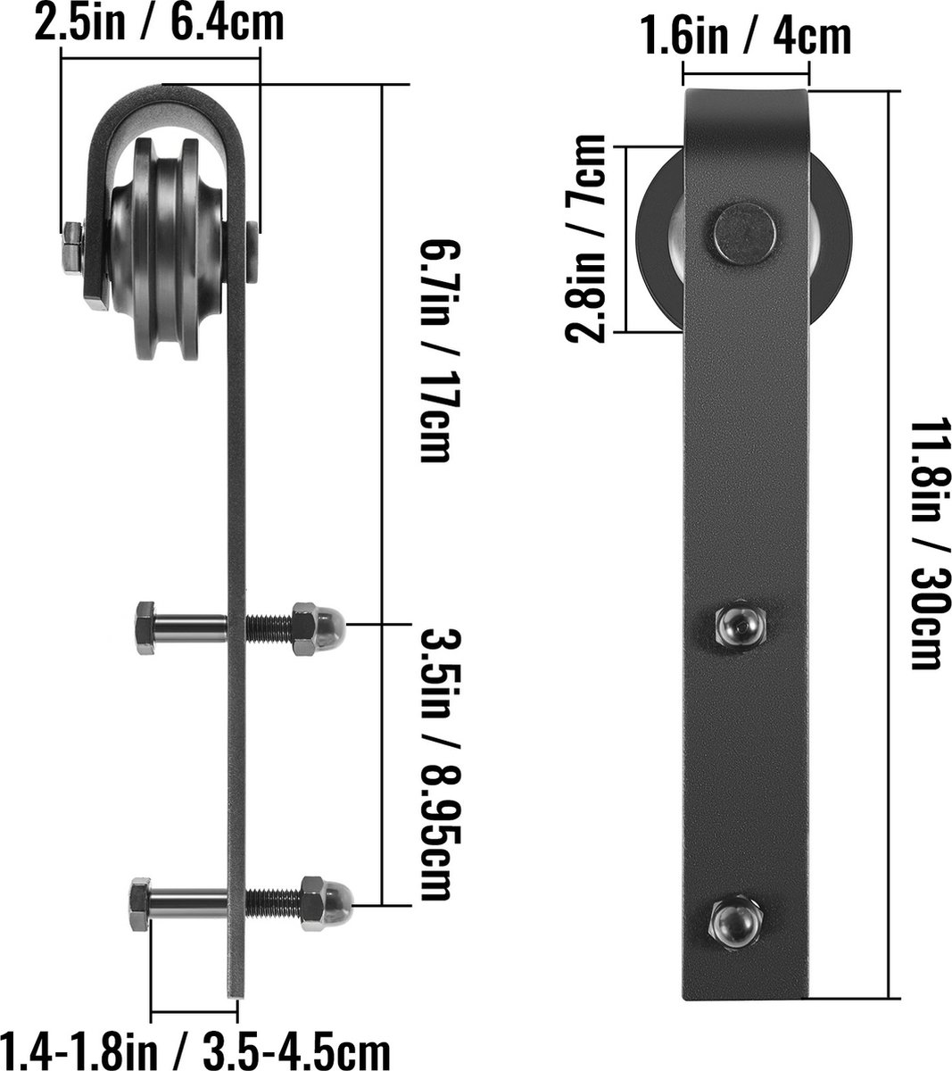 KIER FURNITURE Deuren Spiegel Moderne schuifdeuren - Universeel Links en Rechts - Deuren aan één kant - Metalen schuifsysteem - Robuust en duurzaam - Stevige en duurzame spiegel - 66x205x1,6cm