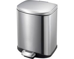 EKO - Della pedaalemmer 6 liter - Stainless steel Plastic - mat RVS - Prullenbak