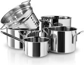 Bol.com Eva Trio - Kookpannenset Set van 5 Stuks - Roestvast Staal - Zilver aanbieding