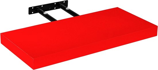 STILISTA Wandplank Zwevend - Wand Plank - Trendy Design - MDF - 40 x 23,5 x 3,8 cm - Rood