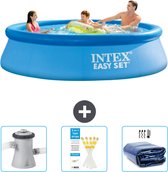 Intex Rond Opblaasbaar Easy Set Zwembad - 305 x 76 cm - Blauw - Inclusief Zwembadfilterpomp - Testrips - Solarzeil