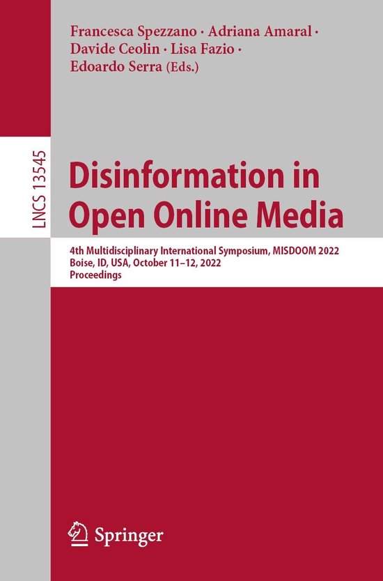 Springer Nature Proceedings Computer Science - Disinformatio ... - cover