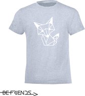 Be Friends T-Shirt - Fox - Kinderen - Licht blauw - Maat 2 jaar