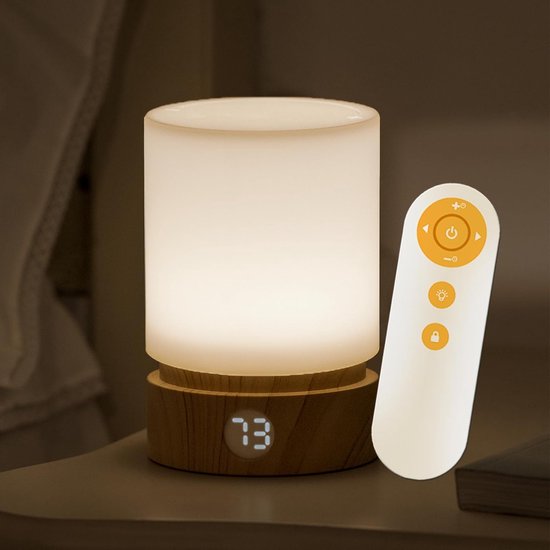 SHOP YOLO-tafellamp slaapkamer-klein led lichtje voor op -lampje voor naast het bed-dimbaar-werkt op batterijen-warme gemoedslichtkleur-wit,