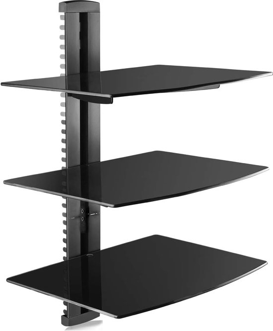 Maclean MC-904 2-in-1 Opbergrek – Voor Aan De Muur Of Achter De Tv, 2 Planken, Max. 2 Kg, Ideaal Voor Afstandsbediening En Router