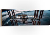 Hout - Ruimte - Planeet - Aarde - 120x40 cm - 9 mm dik - Foto op Hout (Met Ophangsysteem)