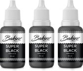 Bakiez® Voedingskleurstof Super Black - Kleurstof bakken - Kleurstof voor taart - Kleurstof voeding - 3 x 10 ml - Zwart