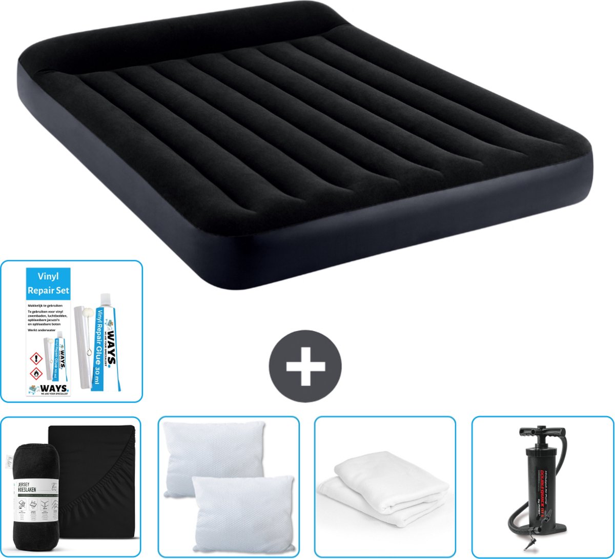 Intex Luchtbed - 2-Persoons - 152 x 203 x 25 cm - Donkerblauw - Inclusief Accessoires CB5
