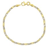 Juwelier Zwartevalk 14 karaat gouden bicolor armband - ZV 1327/19cm