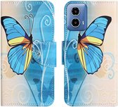 Motorola Moto G34 Hoesje Portemonnee Book Case Vlinder Print