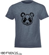 Be Friends T-Shirt - Panda - Kinderen - Denim - Maat 6 jaar