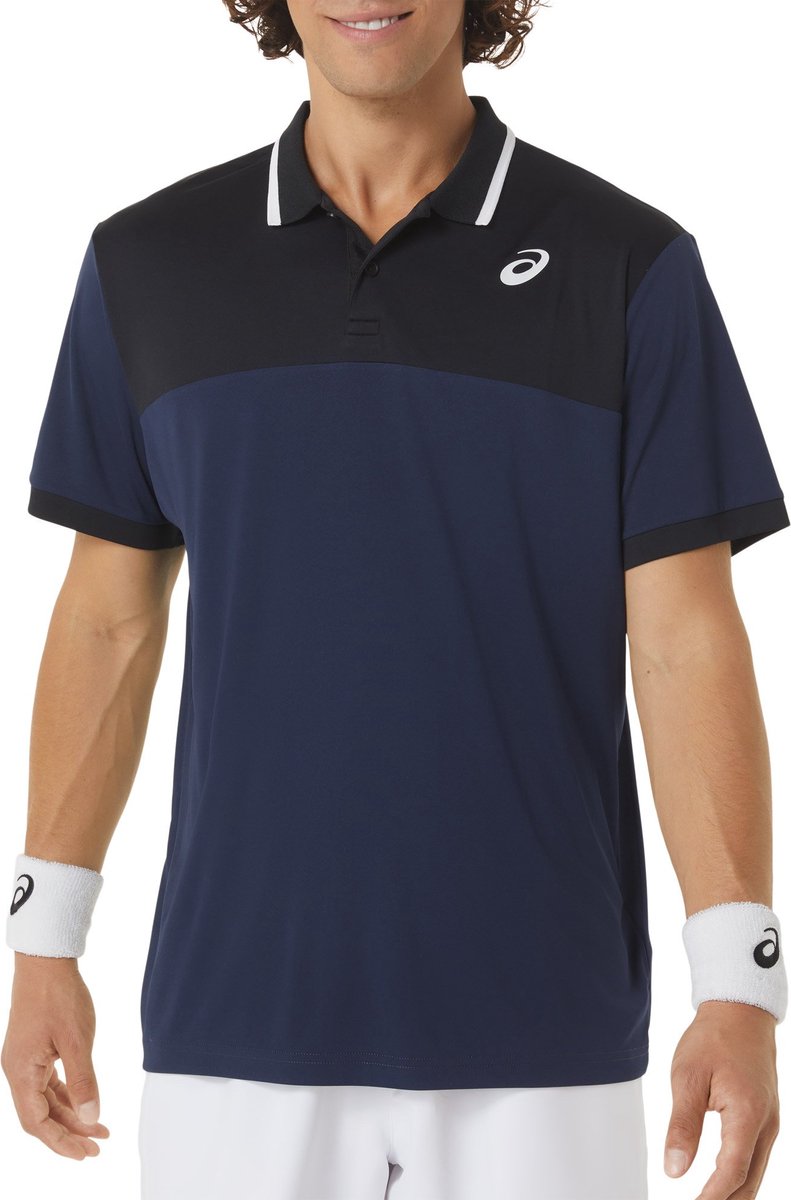 Asics Court Sportpolo Mannen Blauw