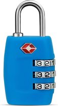 Kofferslot - Hangslot - Cijferslot - 3 Cijfers - TSA Gecertificeerd - Lichtblauw