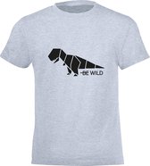 Be Friends T-Shirt - Be wild dino - Kinderen - Licht blauw - Maat 10 jaar