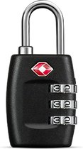 Serrure de valise - Cadenas - Serrure à combinaison - 3 chiffres - Certifié TSA - Zwart
