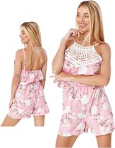 Just me playsuit roze ibiza style one size