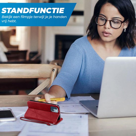 iPhone 11 Case Bookcase - Cuir - Wallet - Book Case - Wallet - Flip Cover - Apple iPhone 11 - Rouge