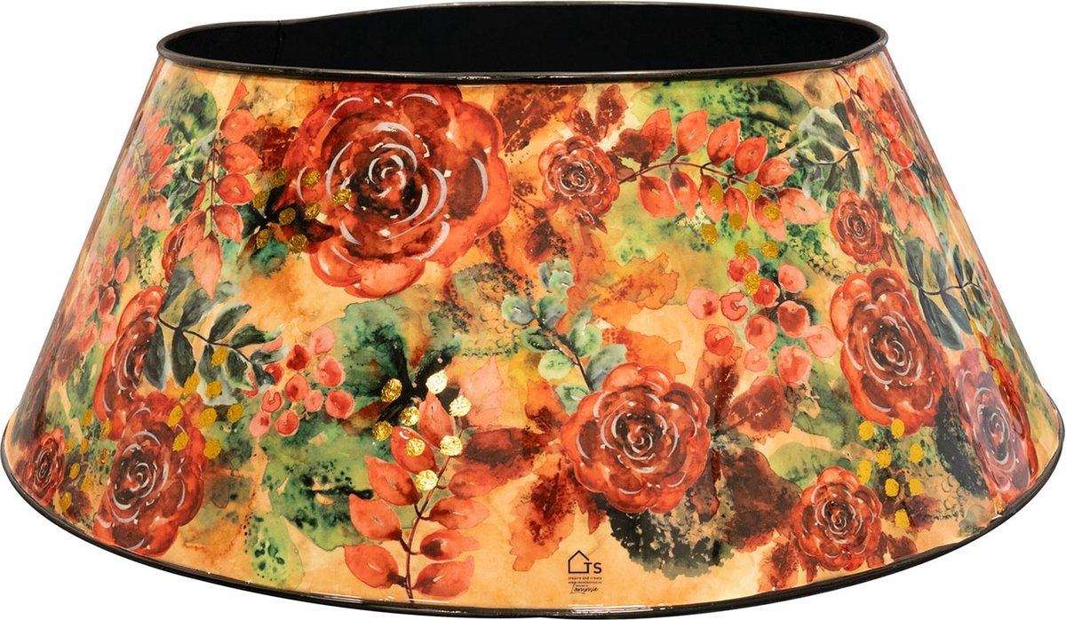 TS Collection - Kerstboomring Rose rouge - 67x26 - Metaal & Epoxy - Exclusieve woonitems voor binnen - Handgemaakt - Unieke print - Designed by Lammie