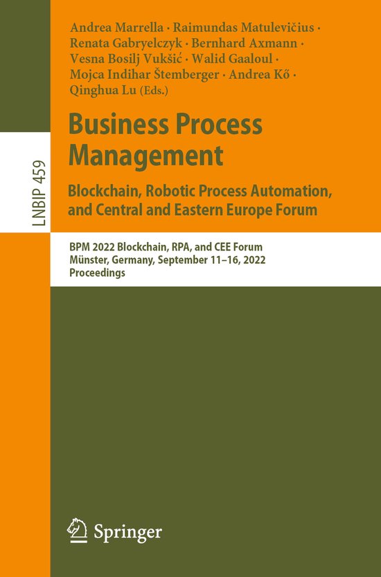 Lecture Notes in Business Information Processing459- Busines ... - cover