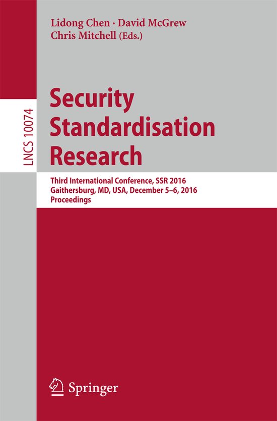 Security Standardisation Research - cover