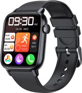 Kiraal Health 5+ - Smartwatch - Femmes et Hommes - Podomètre - Plein écran - Fitness Tracker - Activity Tracker - Smartwatch Android & IOS - Zwart