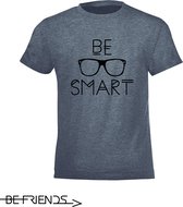 Be Friends T-Shirt - Be Smart - Kinderen - Denim - Maat 2 jaar