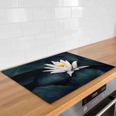 Inductie beschermer prachtige lotus bloem | 59 x 51 cm | Keukendecoratie | Bescherm mat | Inductie afdekplaat