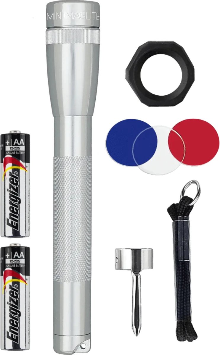 Mini Maglite LED zilver pakket