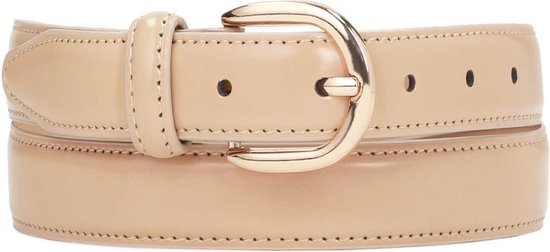 Elegant narrow belt with rounded buckle