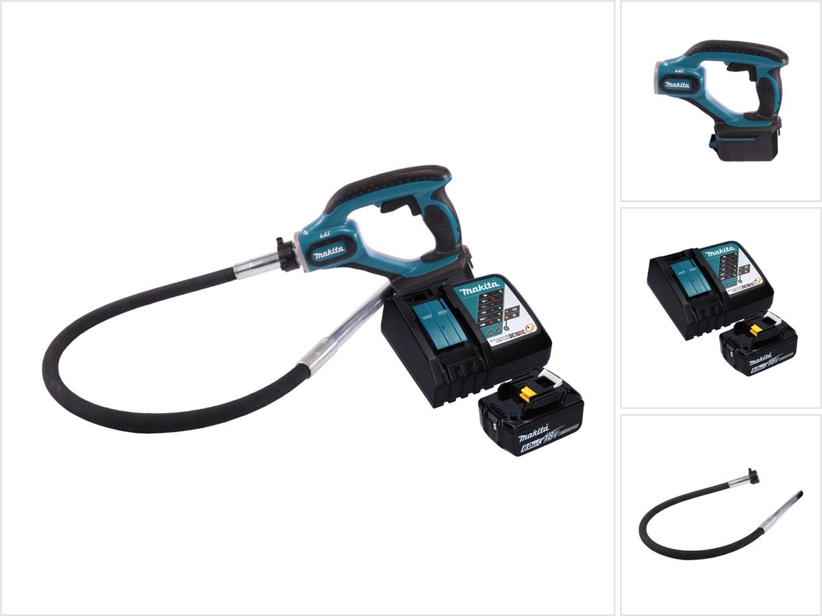 Makita DVR 450 RG1 accu betonverdichter 18 V 1,2 m + 1x accu 6.0 Ah + lader