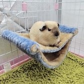 Hamster hangmat blauw groot 26x18x12cm - Hamster slaapzak - Hamster speelgoed huisje Geschikt voor Muizen, Ratten, Cavia's, Hamsters, Gerbils en Meer - Knaagdier hangmat van Fleece - Hamsterhangmat