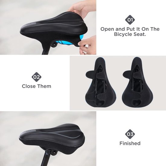 Housse De Selle Vélo Confort Gel Simpeak – Universelle (Noir, PU, Mousse Gel)