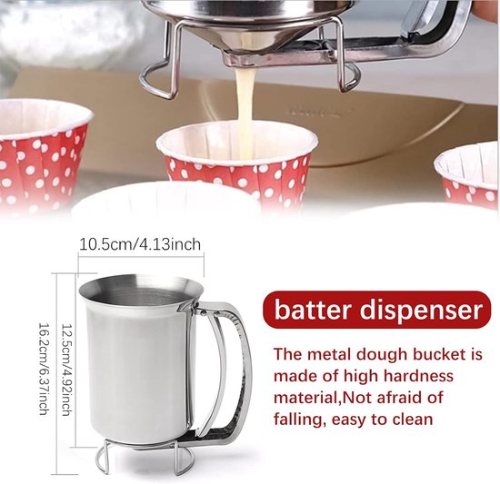 900 ml cupcake pannenkoekendeeg Dispenser handmatige mix gebakkruik wafel maatbeker muffin helper bakken keuken gereedschap
